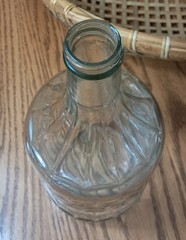 Vtg Euc MOGEN & DAVID 1 GALLON Clear GLASS WINE BOTTLE MD 20/20 – Star Of David