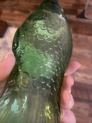 Vintage 1976 Antinori Italy Wine Bottle Glass Figural Fish 10” Decanter 8.5 Oz