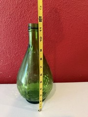 Gallo Half Gallon Flavor -Guard Green Glass Bottle Embossed Grapes & Vines VTG