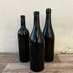 French Antique Wine Bottle Dark Green Glass c1900 34cm Tall 10022212