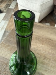 Vintage Italy Wine Jeanie Style Empoli Green Glass Bottle 11&Prime; Vase Beautiful