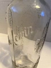Vintage Reuler-Lewin Grape Pattern One Quart Glass Wine Bottle