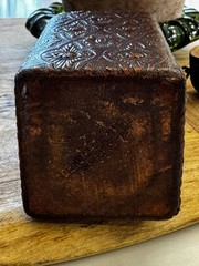 VTG Barware Leather Covered Wrapped Spanish Wine Decanter Wine Bottle 8.5 in