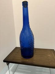 Vintage Cobalt Blue Glass Wine Bottle