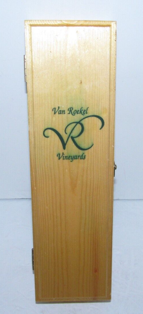 Van Roekel Vineyards California Winery Wine Bottle Wood Box Hinged Case