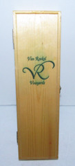Van Roekel Vineyards California Winery Wine Bottle Wood Box Hinged Case