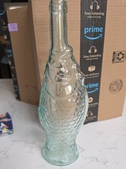 Vintage Fish Shaped Glass Decanter Italian Wine Bottle 13&Prime;