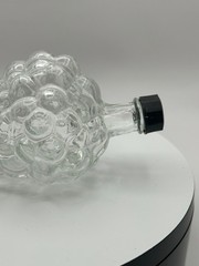 Vintage Glass Grape Cluster Figural Bottle With Lid Made in France