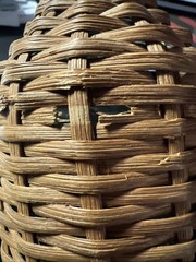 Demijohn Rattan Wicker Cover Wine Whiskey Bottle Lid Stopper & Ring Miniature 8&Prime;