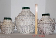 Vtg VIRESA CARBOY Bottle Wicker 5-Gal. Glass Demijohn 16½ » Jug 10½ lb Wine Beer