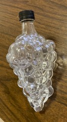 Clear Glass 6.5” Tall Bunch of Grapes Shape Vintage Wine Bottle