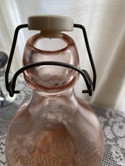 CASADIS MILANO VINTAGE 10&Prime;×7&Prime; JUS DE FRUIT PINK GLASS WINE DECANTER JUG 2 Liters