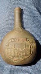 Vintage Mateus Rosé Portugal Brass Souvenir Flask Bottle Sogrape Embossed