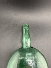Vintage Wine Bottle Brev Bolla Italian Hand Blown 1960s Green Collectible