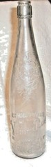 (A15) Vintage – Embossed Virginia Dare Clear Glass Wine Bottle – Size 1 5/8 pt