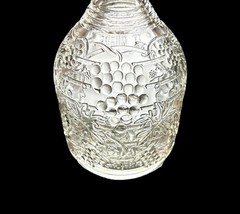 Vintage Knox Bottle Co 4/5 Quart Glass Wine Bottle Decanter 8” Grapes & Leaves
