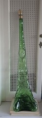 VTG 32&Prime; GREEN GLASS CHIANTI ITALY BOTTLE KNEELING WOMAN