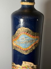 Vintage Beameister Empty Stoneware German Riesling Wine Bottle 11&Prime; Tall Blue