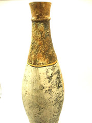 Vintage Italian Clay Ceramic Wine Bottle Titulus 24k Accents Italy No Cork