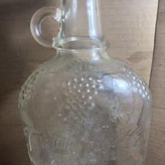 Vintage Fairview Wine Of Maine Pressed Glass Jug Embossed Grapes Leaves 64 Oz