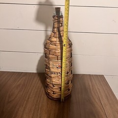 Achaia Clauss Retsina Wicker Wine Bottle 17” Greece Vintage