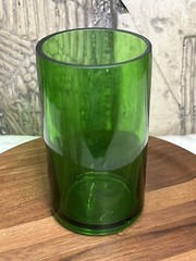 Heavy Green Wine Glass Made of Wine Bottle 5”