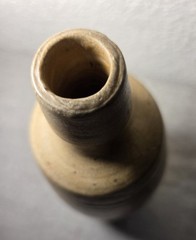 Antique Souza Hand Made Clay Wine Bottle