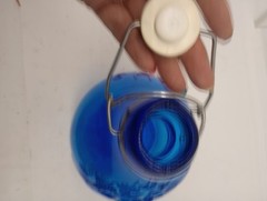 Nice Vtg Casadis Milano Cobalt Blue « Jus de Fruits » Glass Wine Jug Italy Look