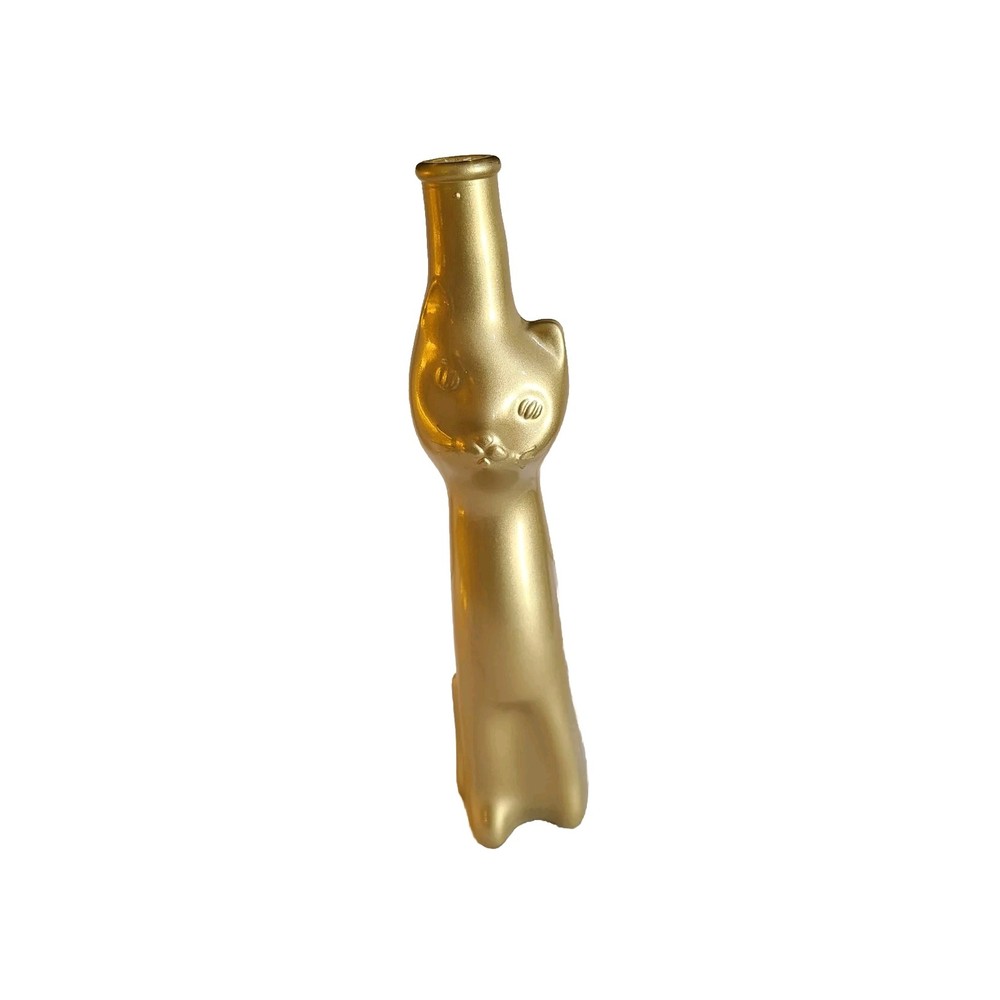 Happy Cat Gold Moselland Rheinhessen Riesling Empty Glass Wine Bottle