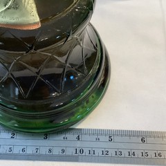 Vintage Rare Chianti Wine Bottle Decanter Lantern Oil Lamp Amber Green Glass 15&Prime;