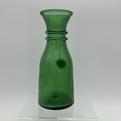 Vintage Italian Emerald Green Glass Serving Container Roman Cameo Made in Italy