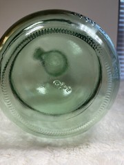 Vintage Green Glass Jug 4 Liters/1 Gallon w/Handle & Lid