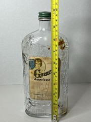 Vintage Embossed Bottle Garrett&rsquo;s American Wine Eagle, Grape, Berries 10&Prime; 4/5 QT