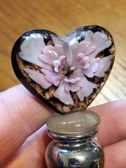 Vintage Blown Glass Heart Wine Bottle Stopper