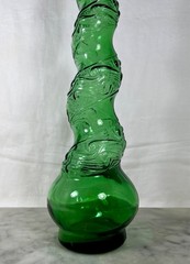 Vtg Emerald Green Empoli style Swirl Chiant Bottle 17” Tall Italy