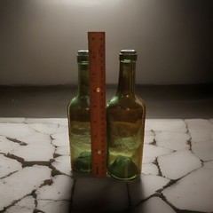 Vintage 8” Emerald Green Glass Champagne Bottles 12oz. Kick-up Bottom Cork Mouth
