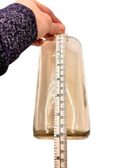 Vintage 8&Prime; Clear Glass Wine Narrow Necked Bottle One Pint Flask