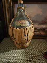 RARE Vintage 1961 Pellegro Suali CHIANTI Rattan Wrap (Empty)