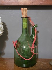 Vintage Green Glass Wine Bottle Decatur With Ice Chamber