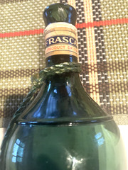 GREEN BOTTLE FRASCATI ITALIAN WINE EMPTY NAUTICAL ROPE DESIGN 1962