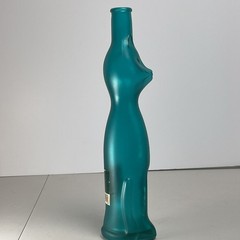 Moselland Riesling “Happy Cat” Frosted Green Figural Glass Empty Bottle