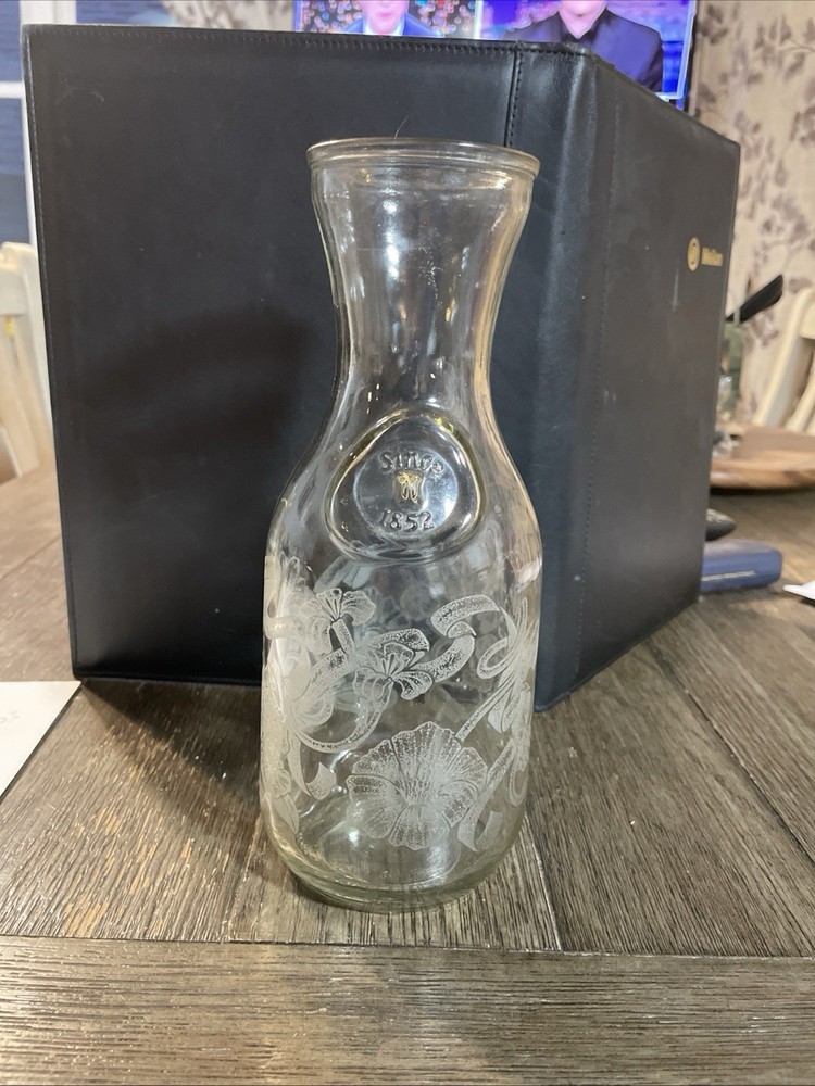 Vintage Paul Masson Norman Kosarin Wine Decanter Carafe Etched Glass 1989
