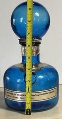 Vintage Italian Beccaro Acqui Cobalt Blue Glass Wine Bottle Made in Italy