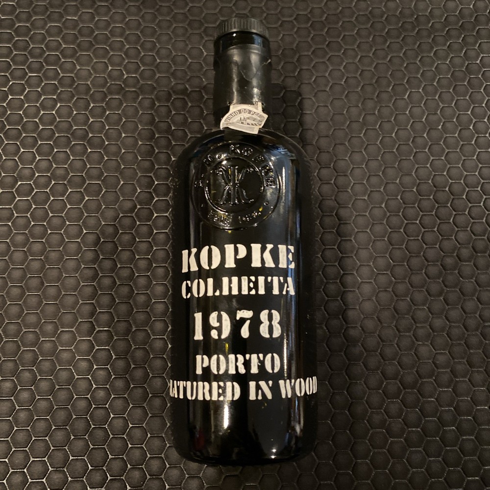 Vintage Kopke Porto Years 1978 Old Empty Liquor Bottle 375mL Dark Green Bottle
