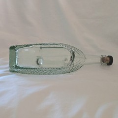 Glass Wine Bottle Handled Decantor Weave Pattern with Cork Unbranded Vintage