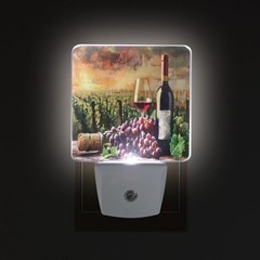 Grapes Wine Glass Bottle Night Lights 2 Pack Plug-in Wall Led 3×4.5×1.4 in A068