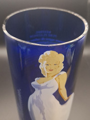 Kestrel Marilyn Monroe Cobalt Blue Collectible Wine Bottle Cut Vase Yakima Val.