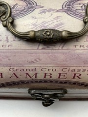 Vintage Chambertin Grand Cru Classe Empty Wine Case Dark Red Wood