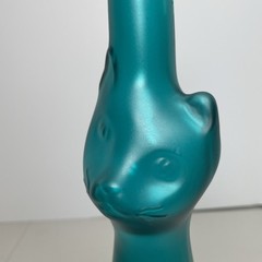 Moselland Riesling “Happy Cat” Frosted Green Figural Glass Empty Bottle