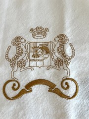 Chateau Mouton Rothschild Original PlaceMat Fabric Embroidered 20” X 12.5”